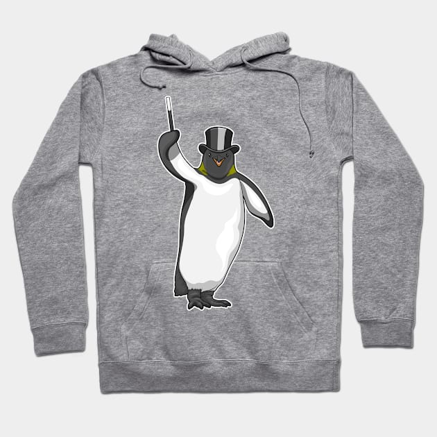 Penguin Magician Magic wand Hoodie by Markus Schnabel